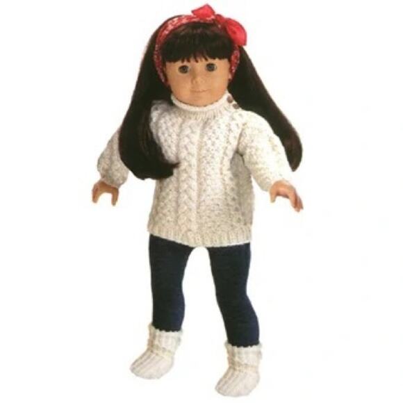 AMERICAN GIRL DOLL Après-Ski Wear Complete Outfit Set Sweater Leggings Socks - Picture 2 of 11